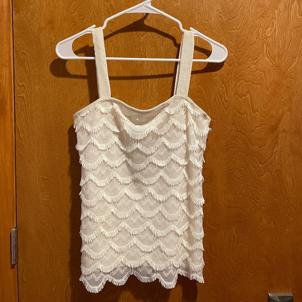Cream Scallop Tank
